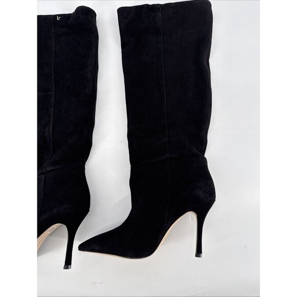Larroude Womens Size 8.5 Kate Tall Knee Boots Black Suede Stiletto Heel $485 - Picture 9 of 13